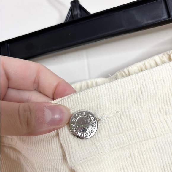 WeWoreWhat white cream elastic back corduroy pants wide leg size L - Picture 2 of 5